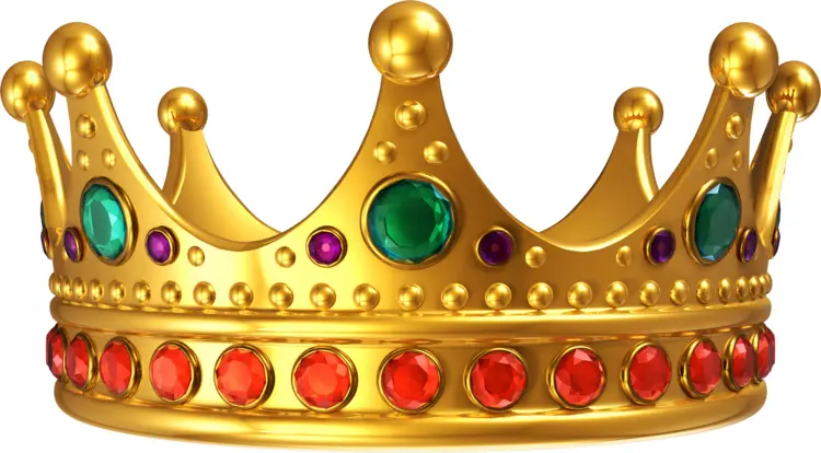 Golden Crown with Colorful Jewels