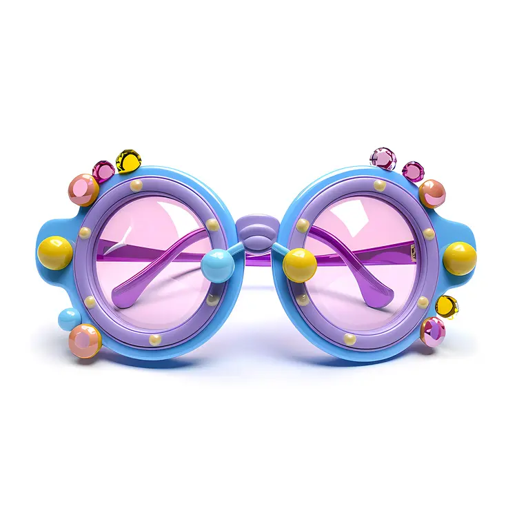 Beaded Round Glasses with Colorful Beads
