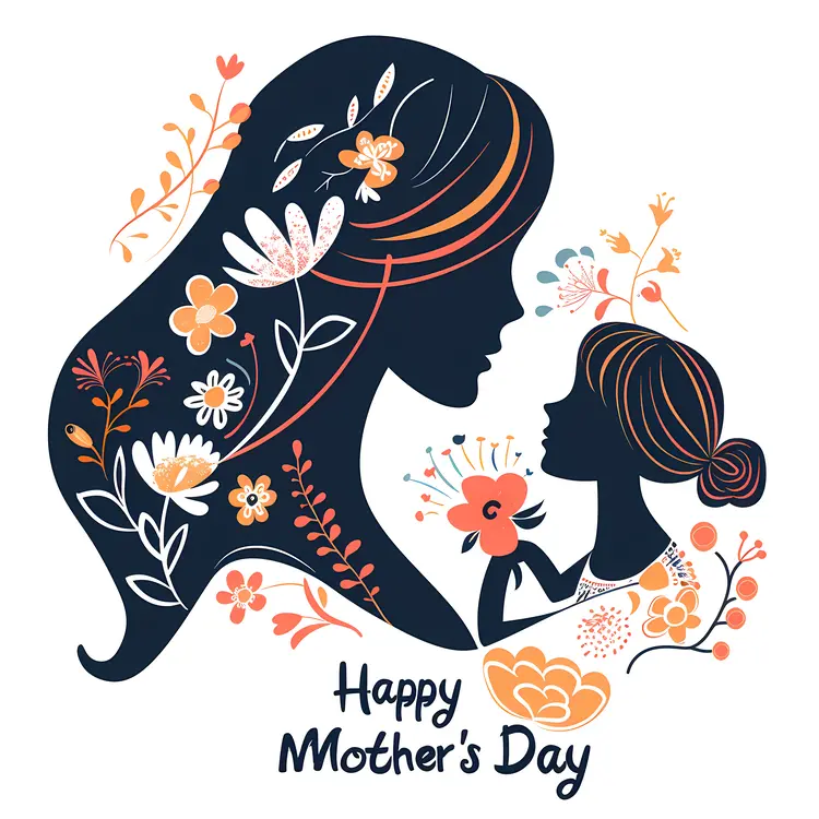 Happy Mother's Day Card with Floral Design