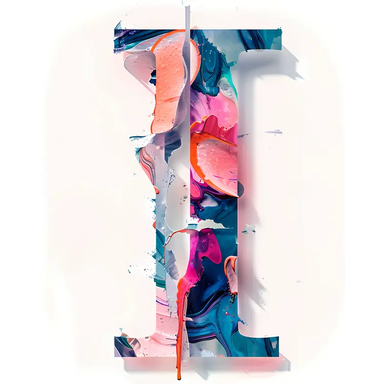 Abstract Painted Letter I