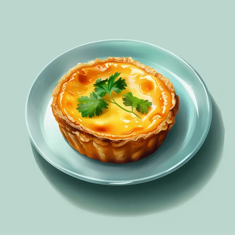 Single Egg Tart on Plate