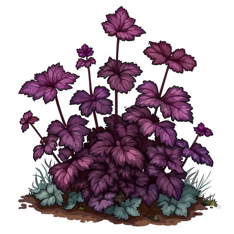 Purple Leaves in a Garden