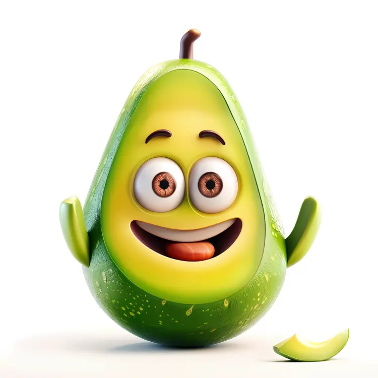 Cheerful Avocado Cartoon