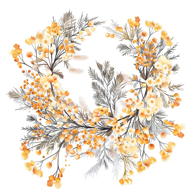 Beautiful Yellow and Orange Floral Wreath
