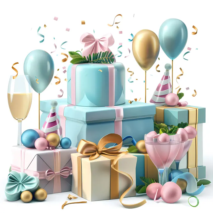 Colorful Gift Boxes and Party Decorations