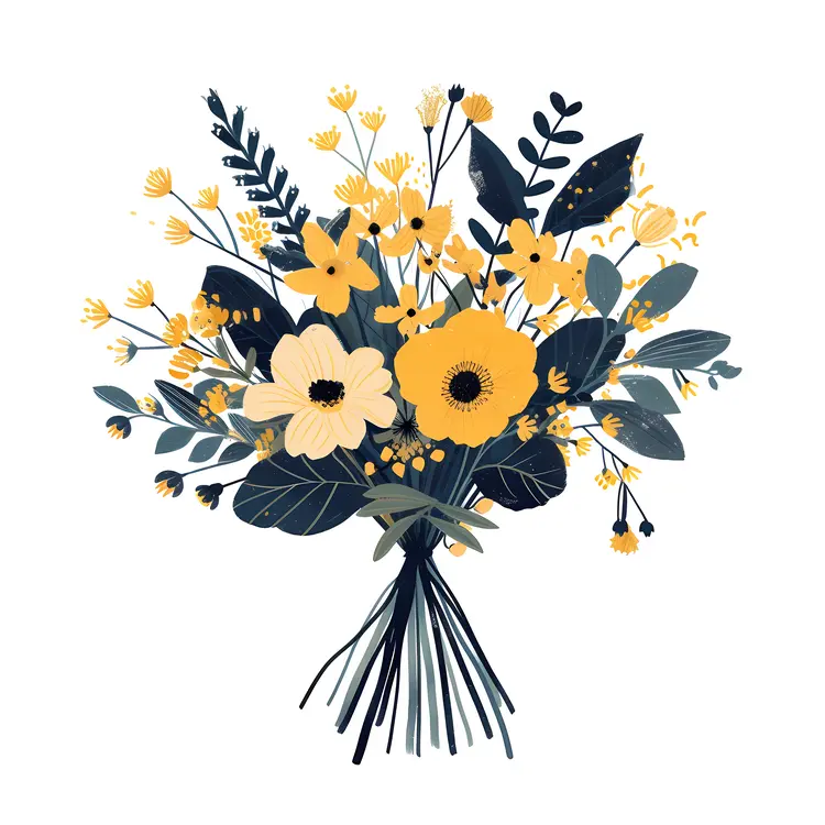Yellow and White Flower Bouquet