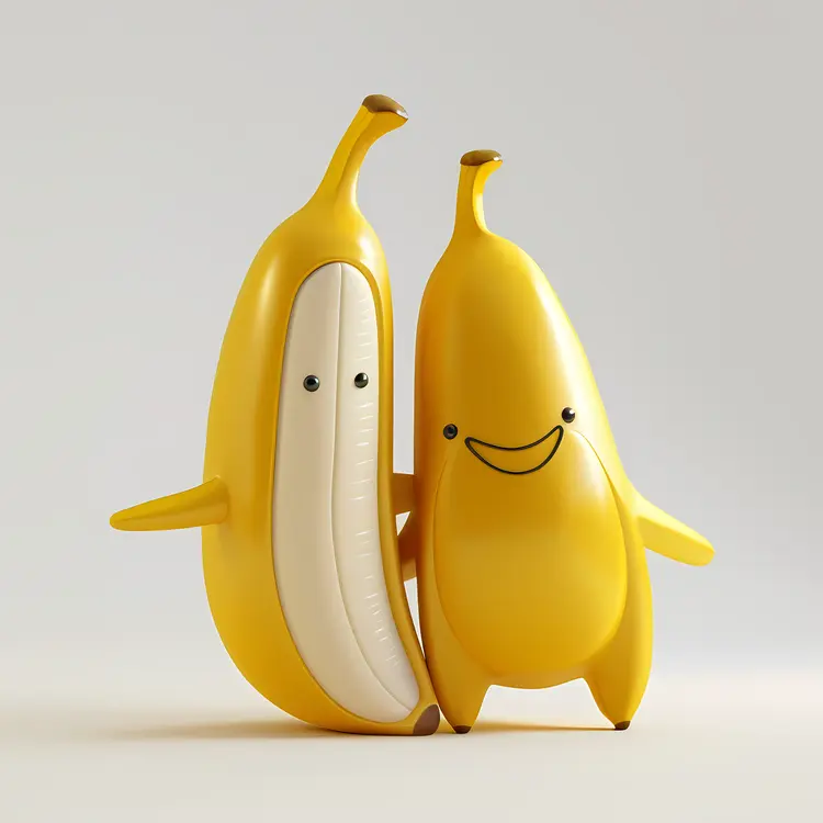 Smiling Bananas with Arms