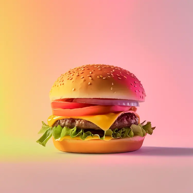 Burger with Lettuce and Cheese