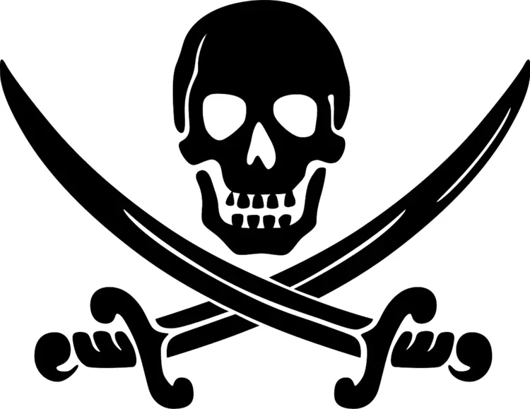 Pirate Skull and Crossbones Symbol