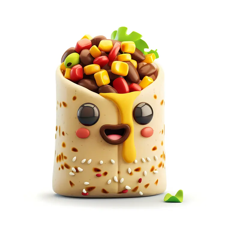 Cute Burrito with Vegetables