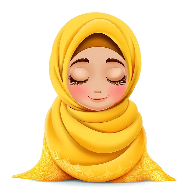 Girl in Yellow Hijab Smiling