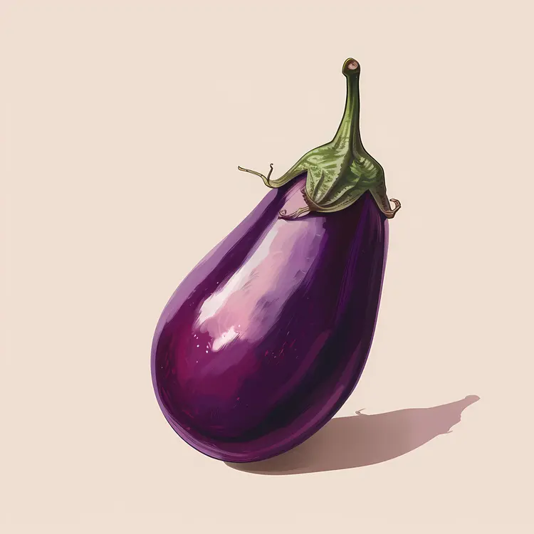 Purple Eggplant with Green Stem