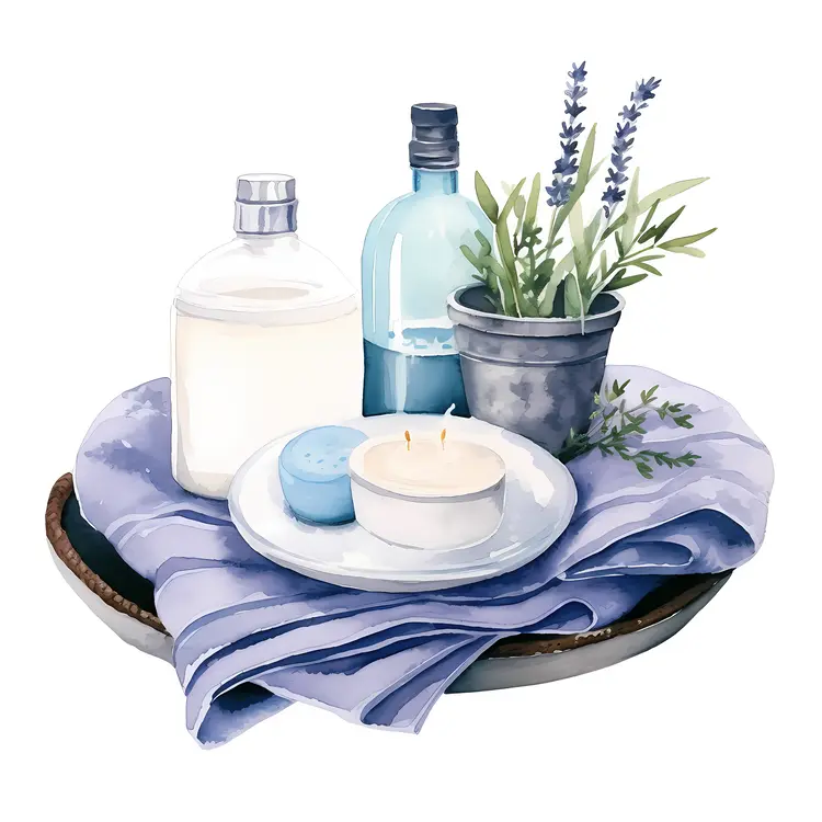 Tray with Toiletries and Candles