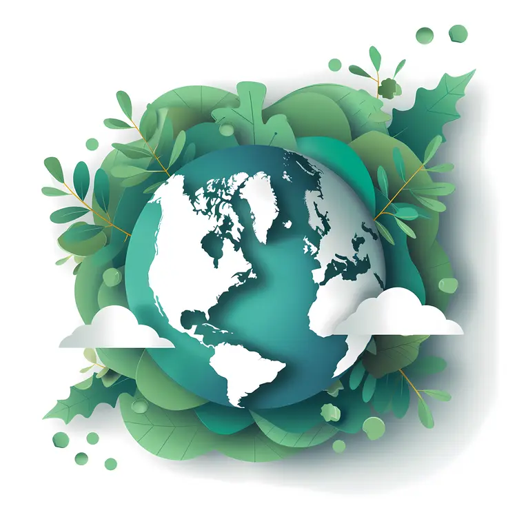 Earth with Green Leaves