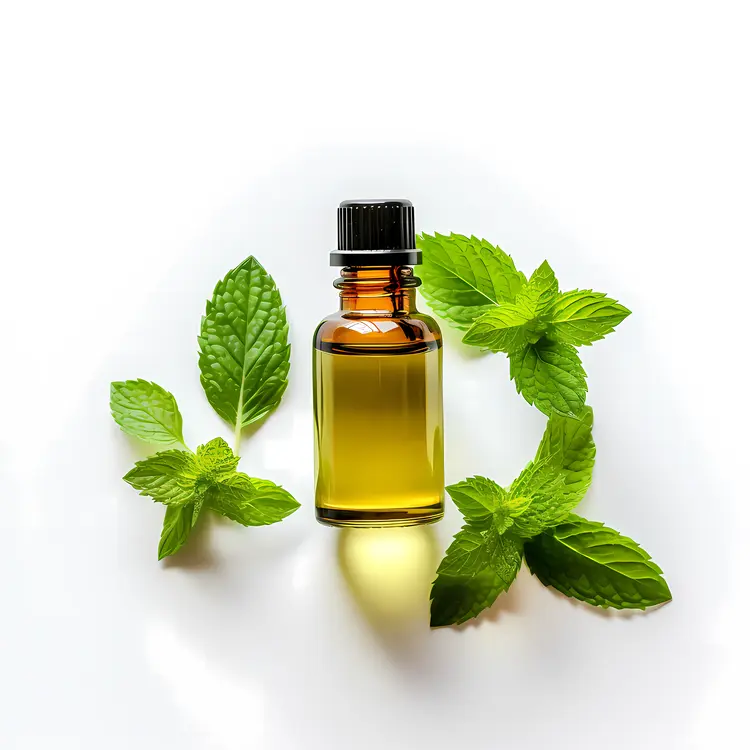 Mint and Oil with Leaves