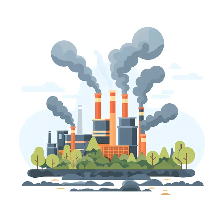 Factory with Smoke Emissions