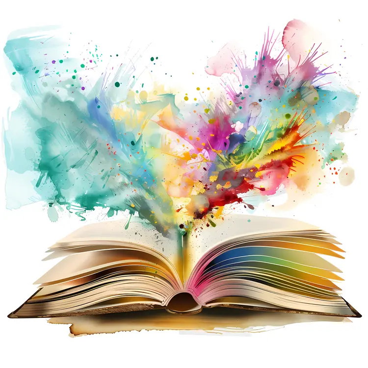 Colorful Splash from Open Book