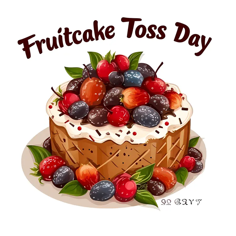 Fruitcake with Colorful Fruits for Toss Day
