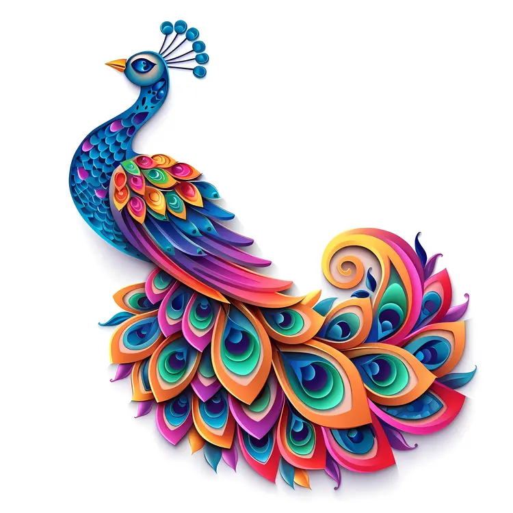 Artistic Peacock with Vibrant Feathers