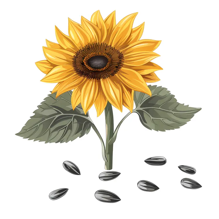 Sunflower with Black Seeds