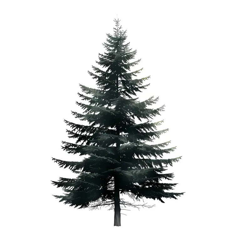Dark Pine Tree Illustration