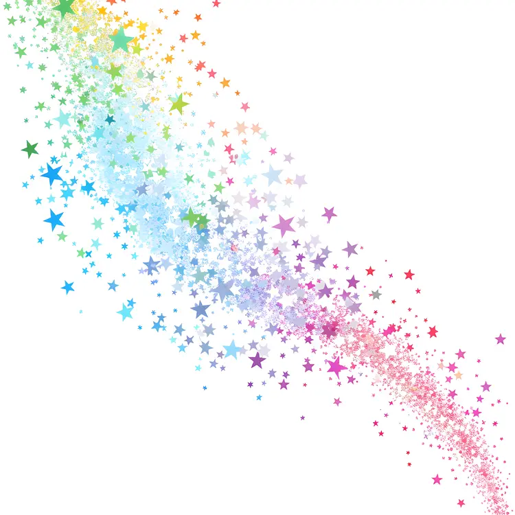 Colorful stars and dots in abstract pattern