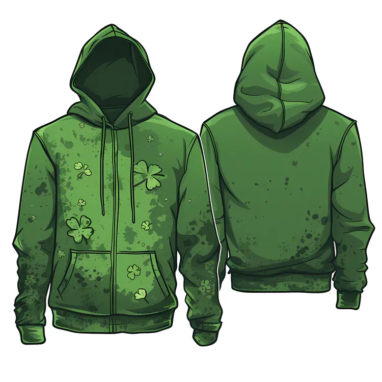 Green Hoodie with Shamrocks