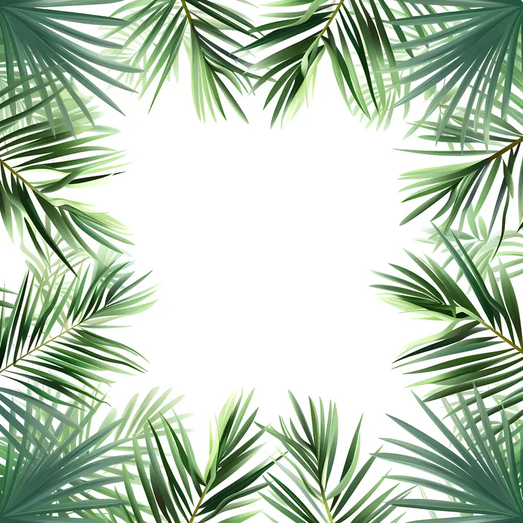 Green Palm Leaves Frame