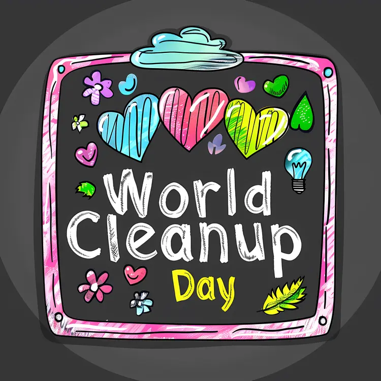Colorful World Cleanup Day Doodle