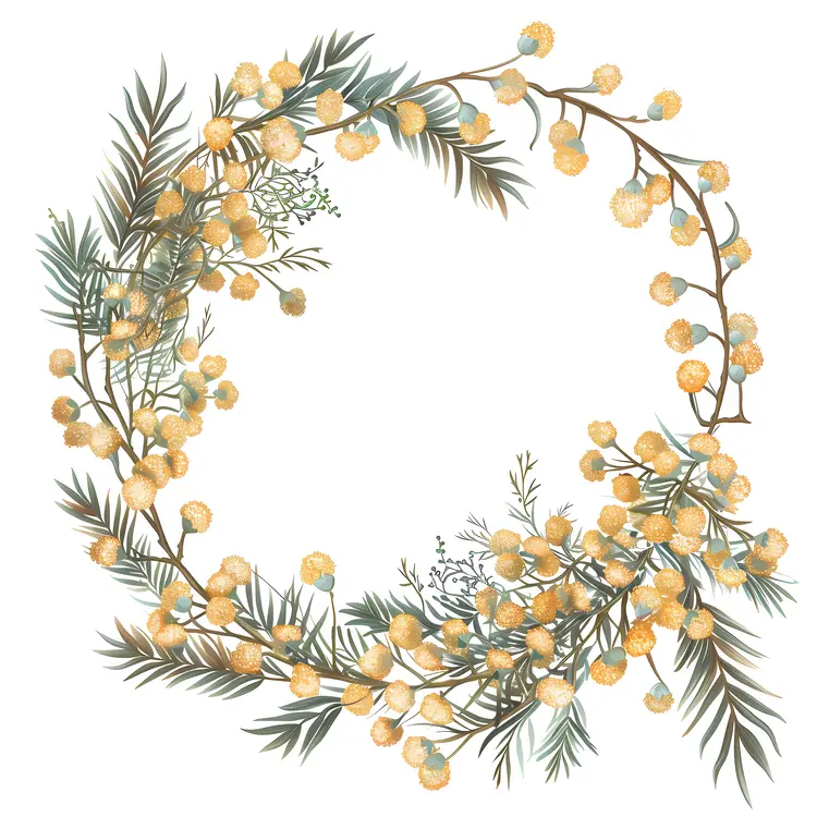 Delicate Yellow Floral Wreath