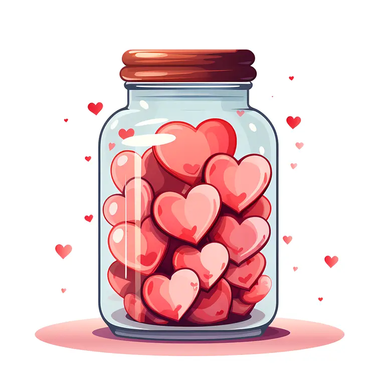 Hearts in a Jar for Valentine's Day