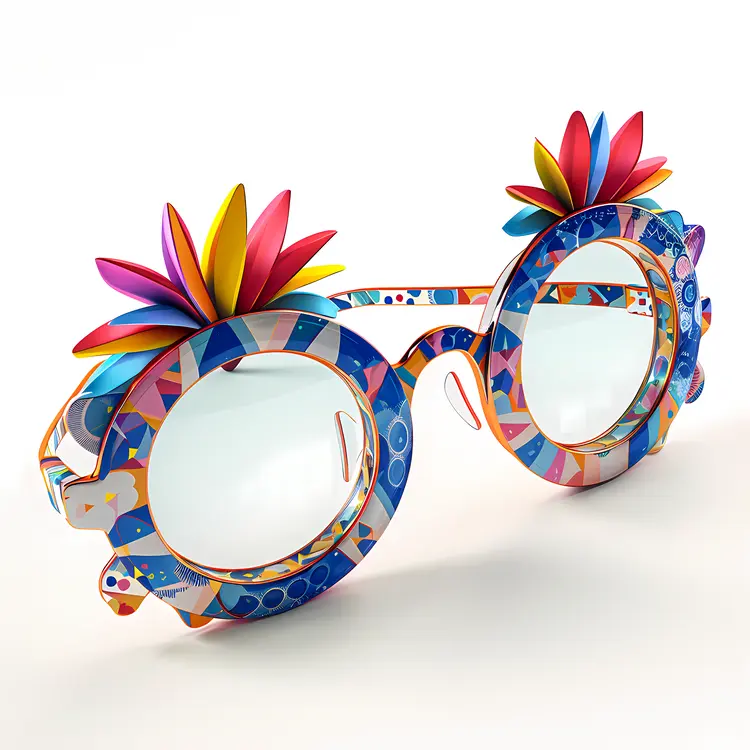 Colorful Sunglasses with Flower Design