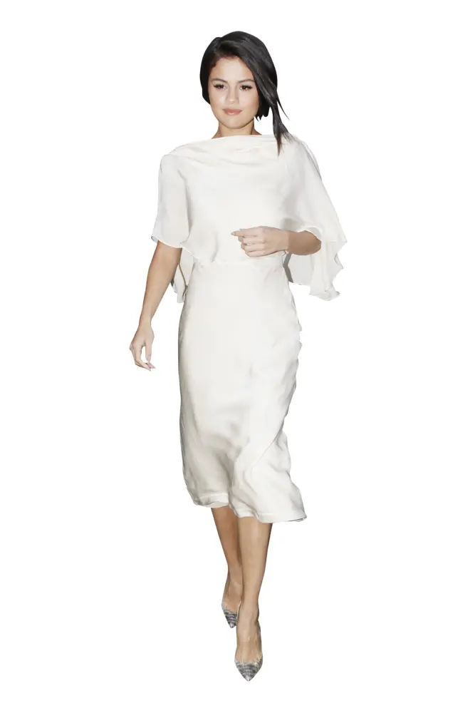 Elegant Woman in White Dress