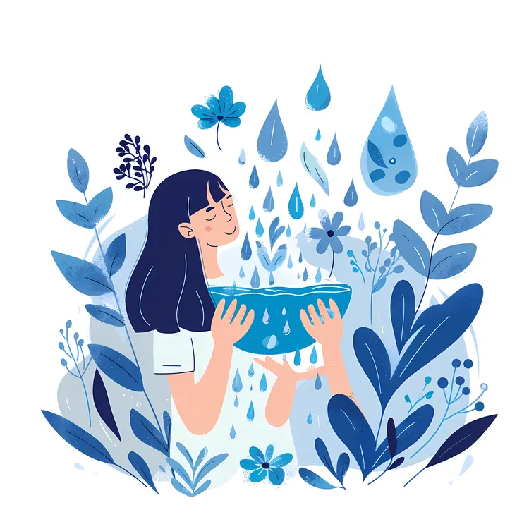 Woman Holding a Bowl of Water