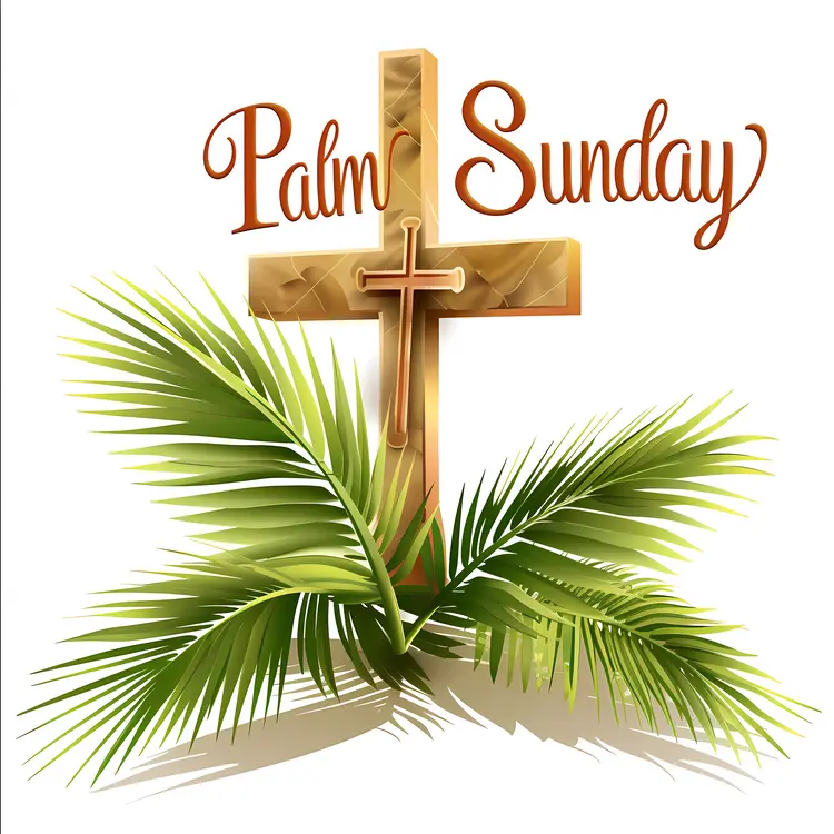 Palm Sunday Cross with Palm Leaves