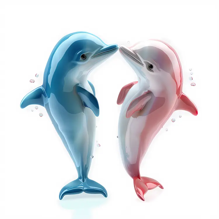 Cute Kissing Dolphins