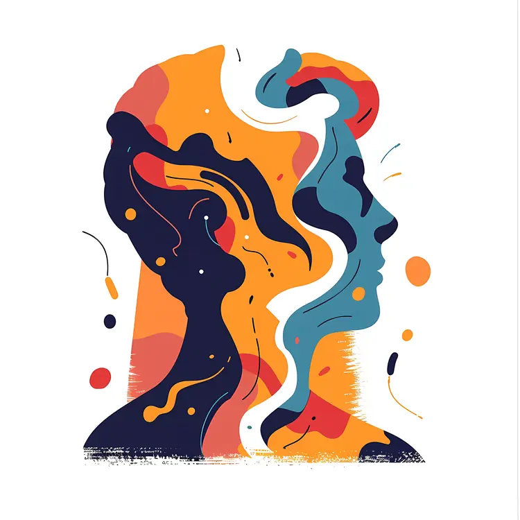 Dual Abstract Faces in Vibrant Colors