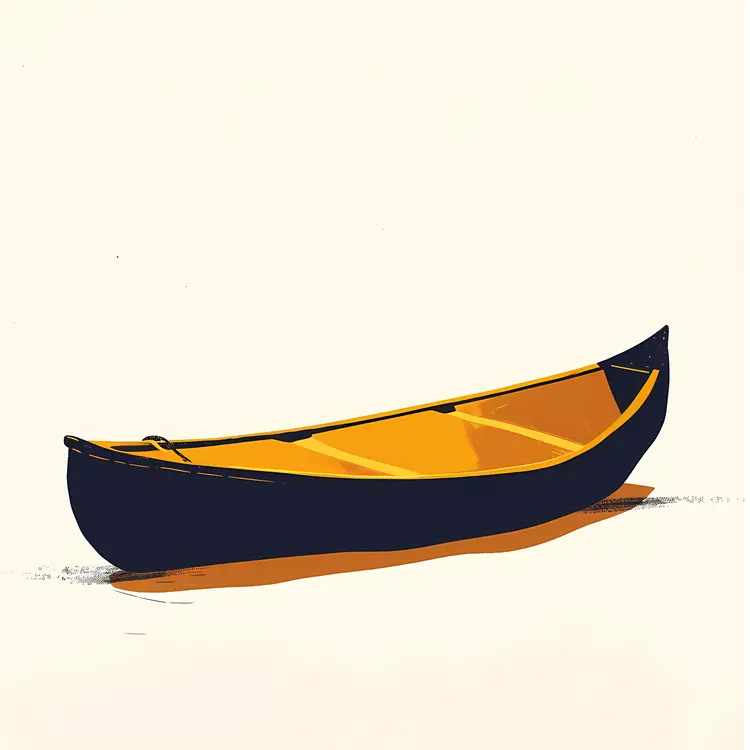 Yellow and Blue Canoe Illustration