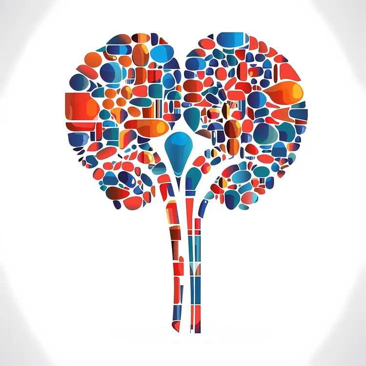 Abstract Colorful Kidneys Illustration