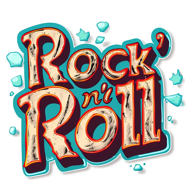 Colorful Rock n' Roll Poster
