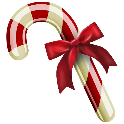 Candy Cane with Red Bow
