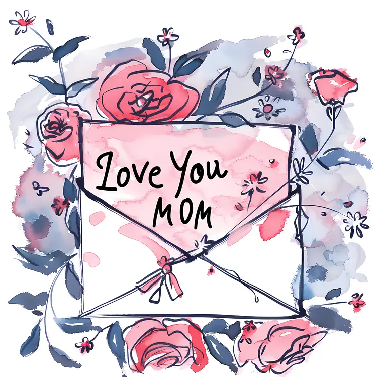 Envelope with Flowers for Mother's Day