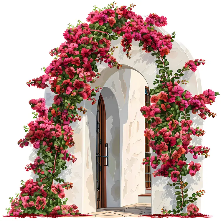 Beautiful Floral Arch with Pink Bougainvillea