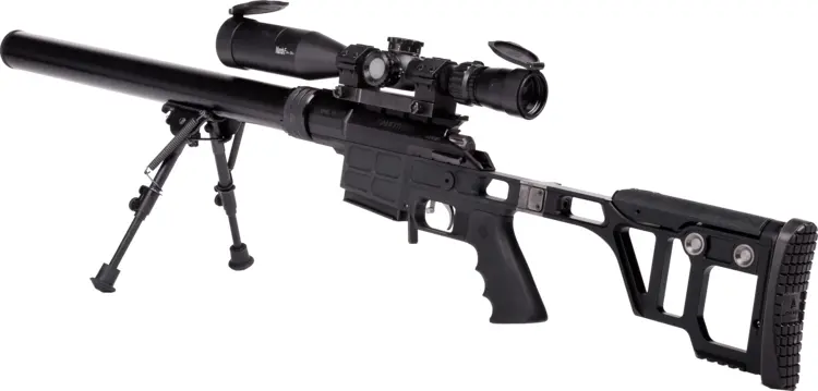 Black Rifle with Scope and Bipod