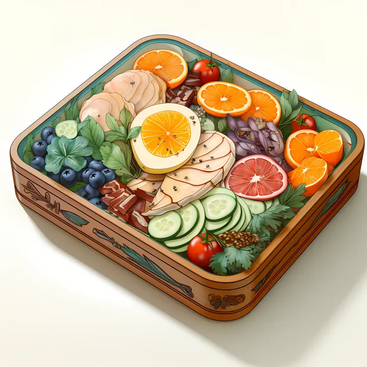 Nutritious Bento Box with Chicken and Fresh Vegetables