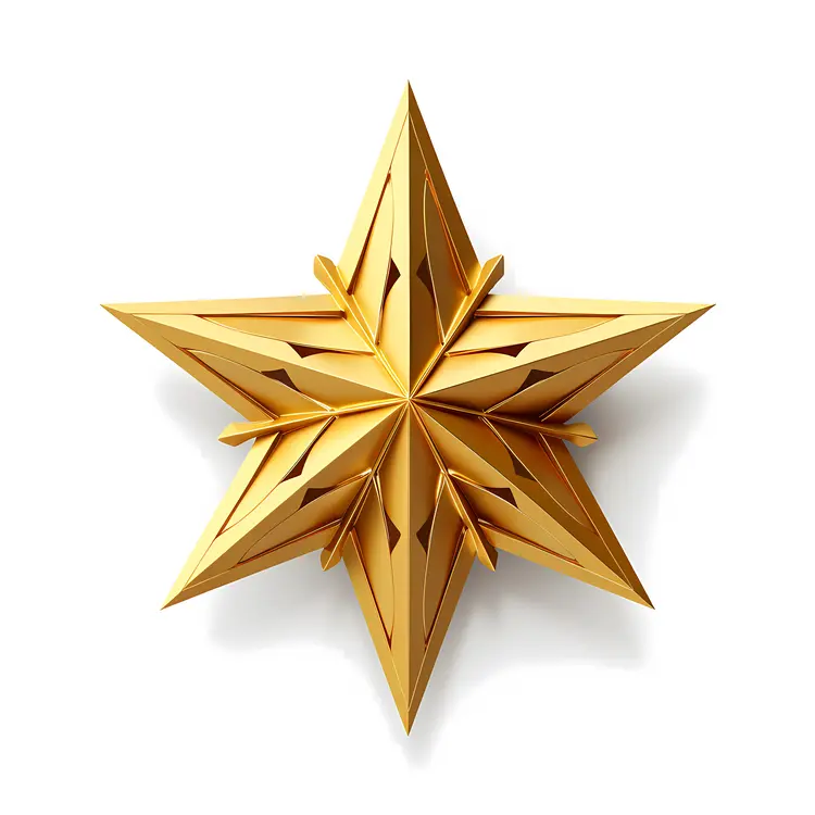 Geometric Golden Star Ornament