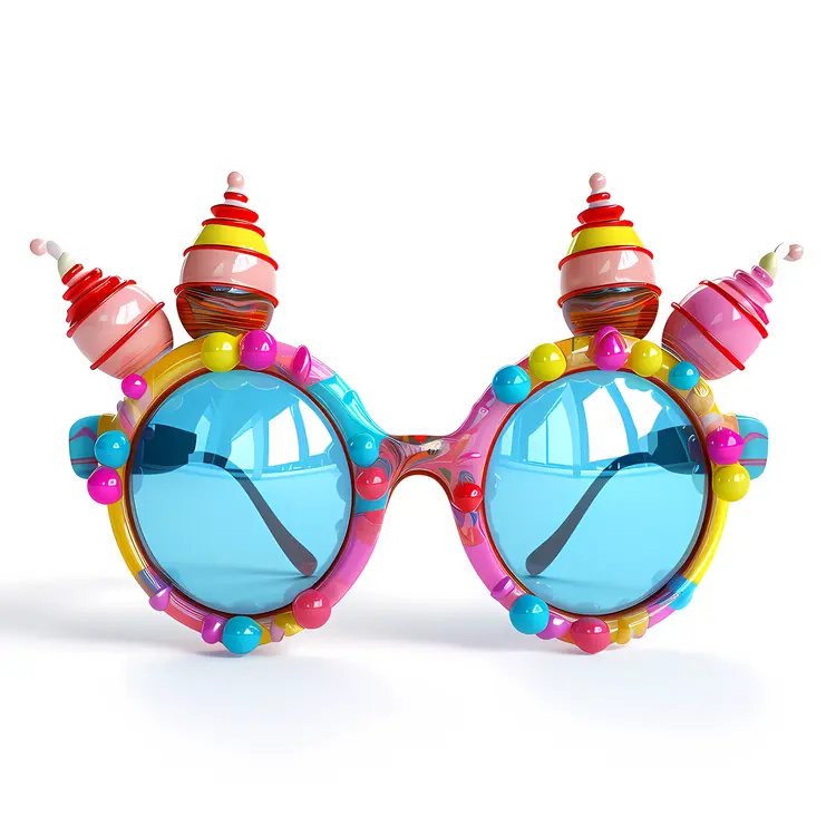 Colorful Glasses with Ice Cream Cones