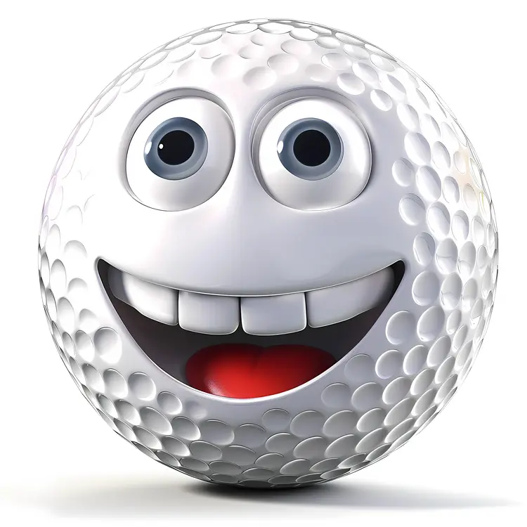 Smiling Golf Ball Cartoon