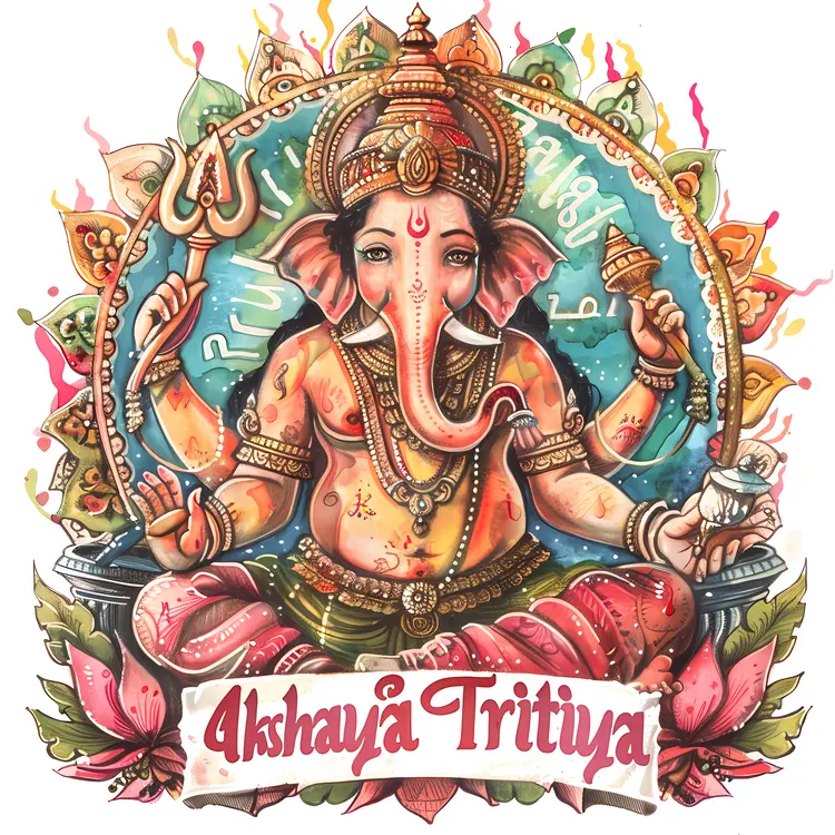 Akshaya Tritiya Ganesha Illustration