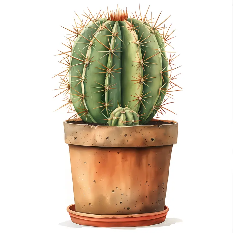 Spiky Cactus in Terracotta Pot